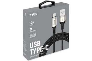 Кабель TFN USB/TypeC, нейлон, 1.2м. Цвет:никель (TFN-C-BLZ-AC1M-NI)