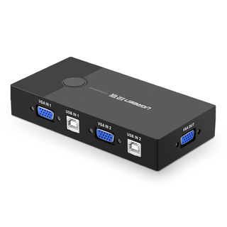 Переключатель UGREEN 2-Port USB KVM Switch Box ABS Case, черный