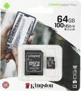 Флеш карта microSDXC 64Gb Class10 Kingston SDCS2/64GB CanvSelect Plus + adapter