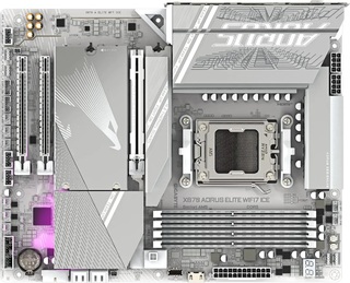 Материнская плата Gigabyte X870 AORUS ELITE WF7 ICE  SocketAM5 AMD X870 4xDDR5 ATX AC`97 8ch(7.1) 2.5Gg RAID+HDMI