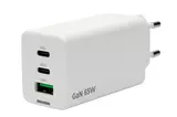 Сетевое з/у Cablexpert 3A 1хUSB 2хType-C QC4.0/PD 65W GaN white (MP3A-PC-65)