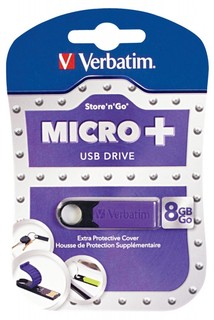 Флеш Диск Verbatim 8Gb MICRO PLUS DRIVE фиолетовый USB 2.0