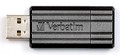 Флэш диск Verbatim 32Gb PINSTRIPE BLACK