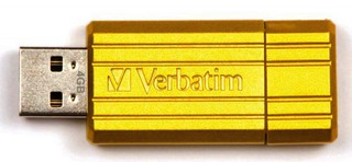 Флеш Диск Verbatim 16Gb PinStripe PINSTRIPE USB2.0 желтый