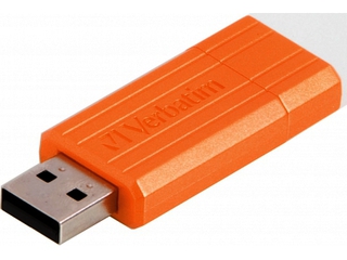 Флеш Диск Verbatim 16Gb PinStripe PINSTRIPE USB2.0 оранжевый
