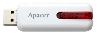 Флеш Диск Apacer 8Gb AH326 AP8GAH326W-1 USB2.0 белый