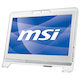 Моноблок MSI AE1941-031RU 18.5" HD Touch Cel 847 (1.0)/4Gb/500Gb/IntHDG/DVDRW/W7HP/WiFi/white/250cd/1000:1 1366*768/WEB/клавиатура/мышь