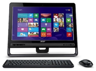 Моноблок Acer Aspire ZC-605 19.5" HD+ P 2127UB/4Gb/500Gb/IntHDG/DVDRW/MCR/W8SL64/WiFi/BT/Web/клавиатура/мышь