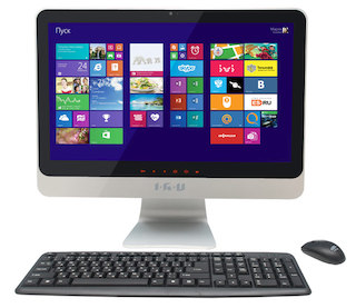 Моноблок IRU 207 20" HD Cel 1005M/4Gb/500Gb/IntHDG/DVDRW/MCR/W8Pro64dng/WiFi/black/Web/клавиатура/мышь
