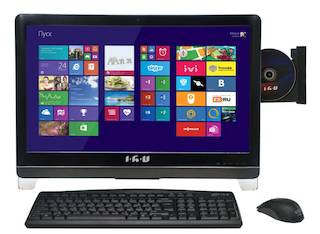 Моноблок IRU T2302 23.6" FHD P G3220/4Gb/500Gb/IntHDG/DVDRW/MCR/W7Pro64/WiFi/Web/клавиатура/мышь